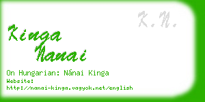 kinga nanai business card